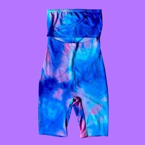 Tie dye biker shirt romper